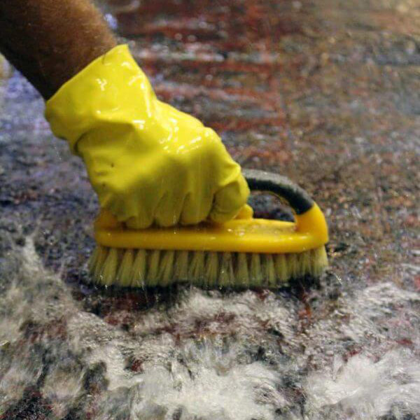 spot cleaning a rug
